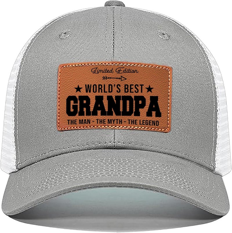 VIOZOFA Men's Hat Gifts - Men Cap Gifts for Christmas Father's Day Birthday Trucker Hat Leather Pattern Baseball Cap - Image 1